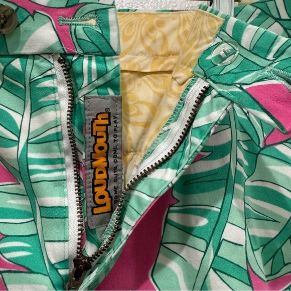 Loudmouth Sharks Tropical Leaf Print Golf Shorts Size 38 Flat front - Picture 2 of 9